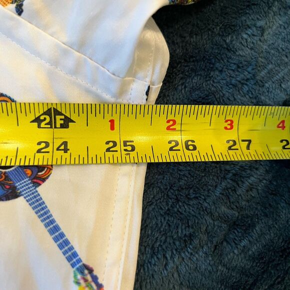 Mens Claudio Lugli Couture Guitar White Pink All Over Print Shirt New 3XL - Picture 7 of 8